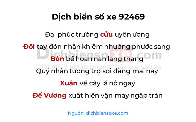 Dịch thơ biển số 92469