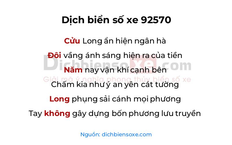 Dịch thơ biển số 92570