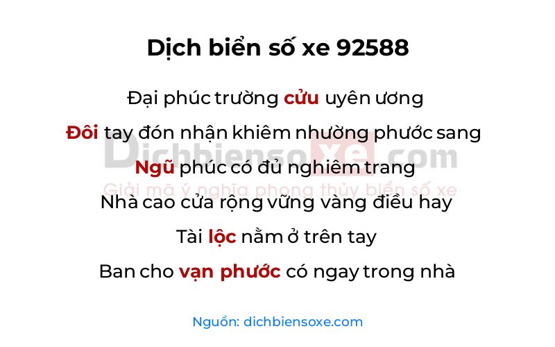 Dịch thơ biển số 92588