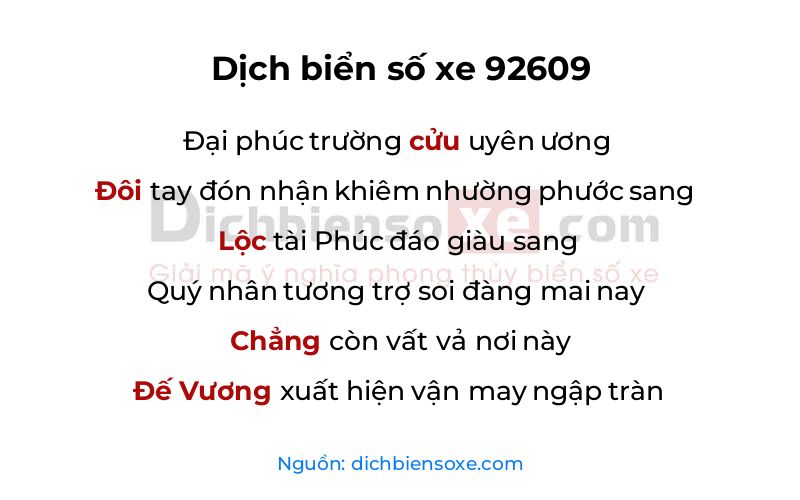 Dịch thơ biển số 92609