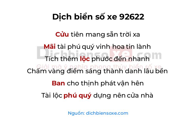 Dịch thơ biển số 92622