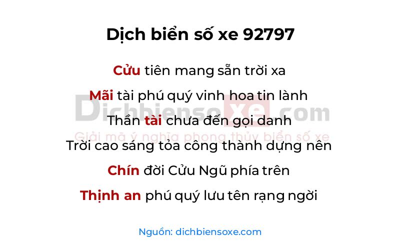 Dịch thơ biển số 92797