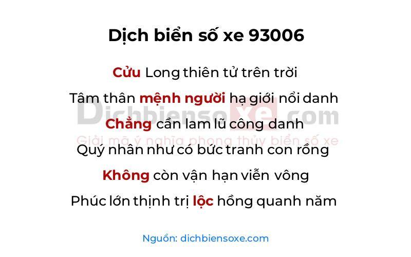 Dịch thơ biển số 93006