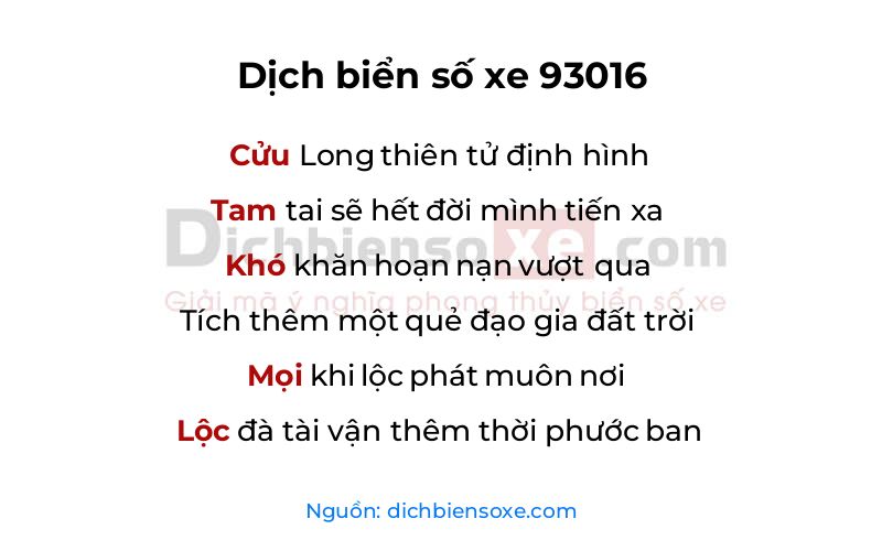 Dịch thơ biển số 93016