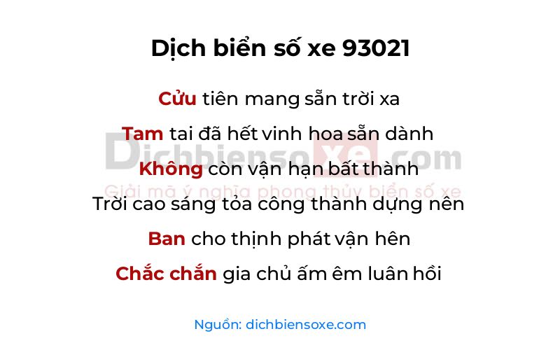 Dịch thơ biển số 93021