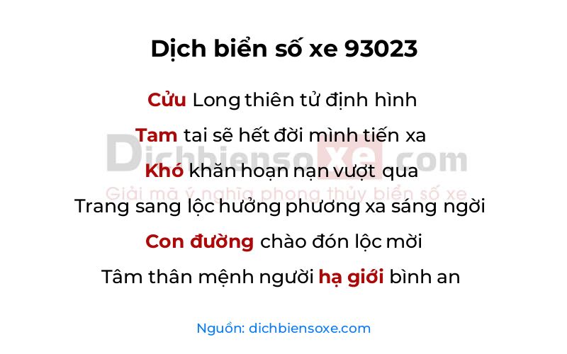 Dịch thơ biển số 93023