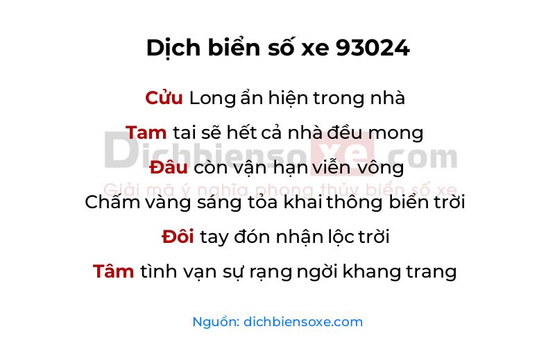 Dịch thơ biển số 93024