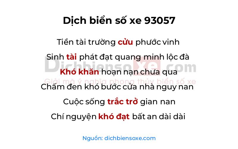 Dịch thơ biển số 93057