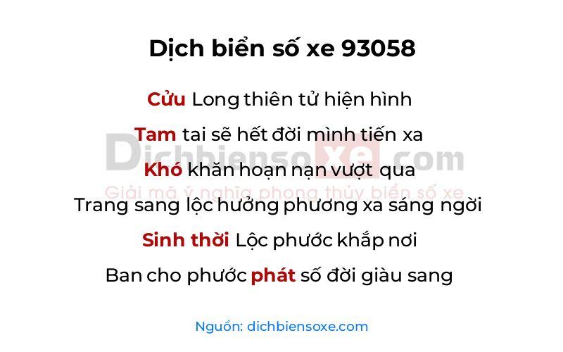 Dịch thơ biển số 93058