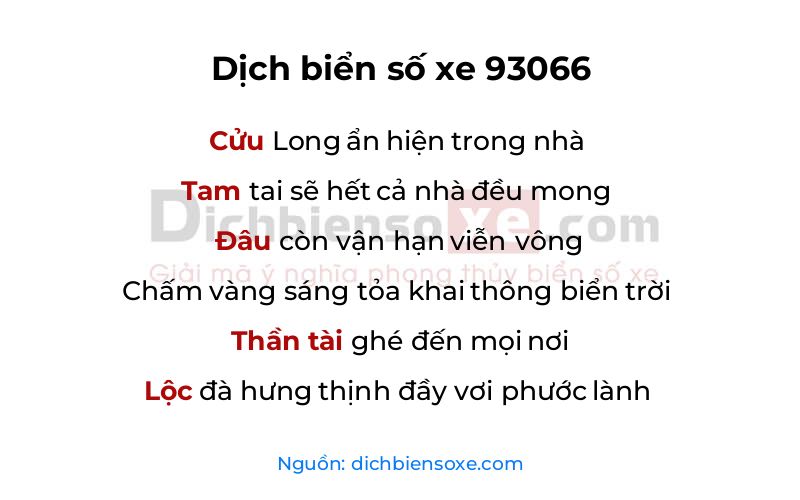 Dịch thơ biển số 93066