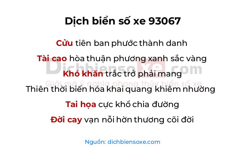 Dịch thơ biển số 93067