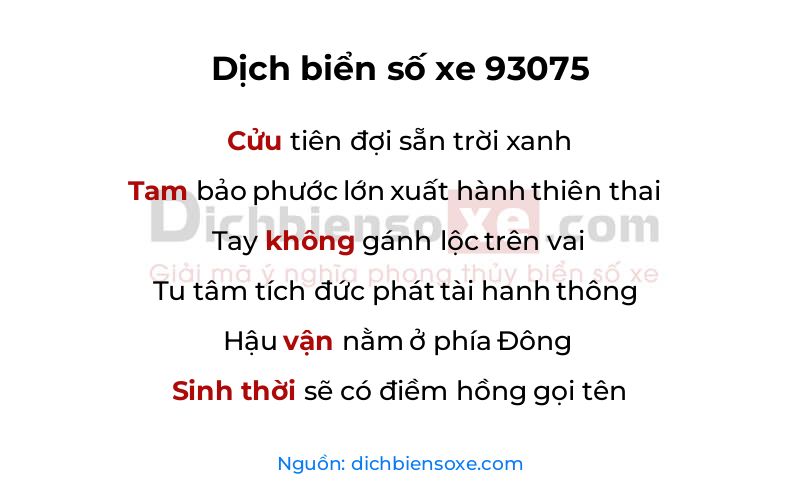 Dịch thơ biển số 93075