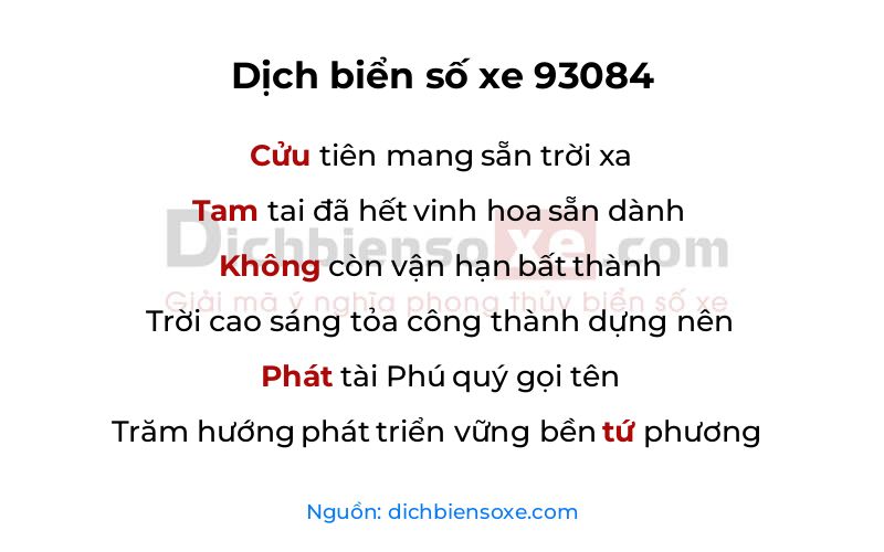 Dịch thơ biển số 93084