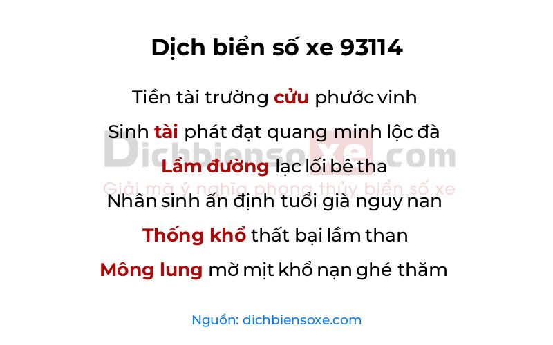 Dịch thơ biển số 93114