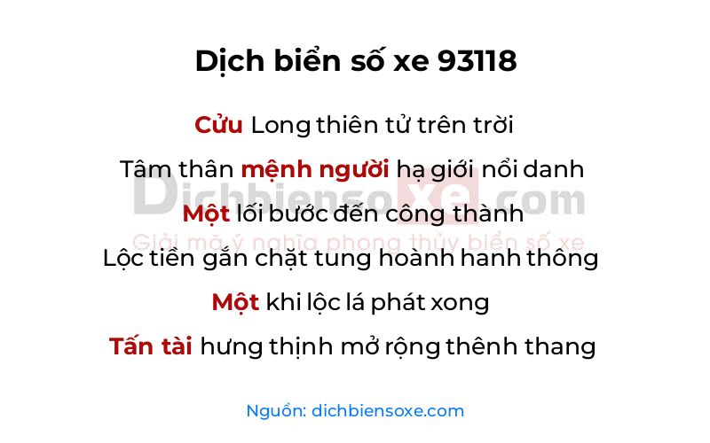 Dịch thơ biển số 93118