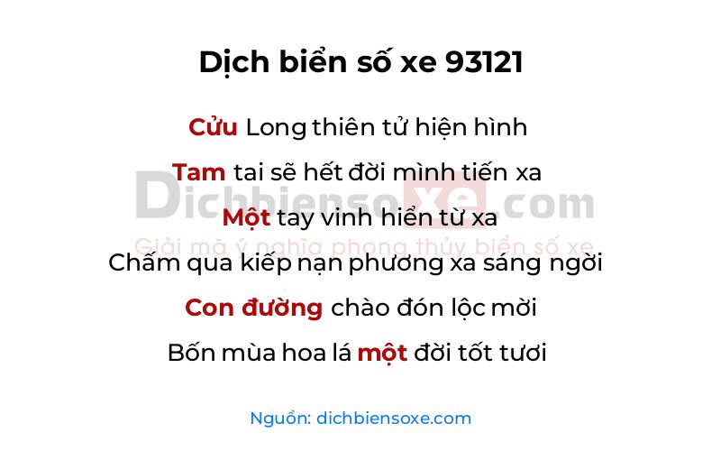 Dịch thơ biển số 93121