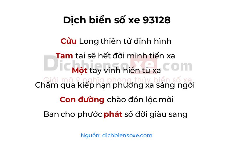 Dịch thơ biển số 93128