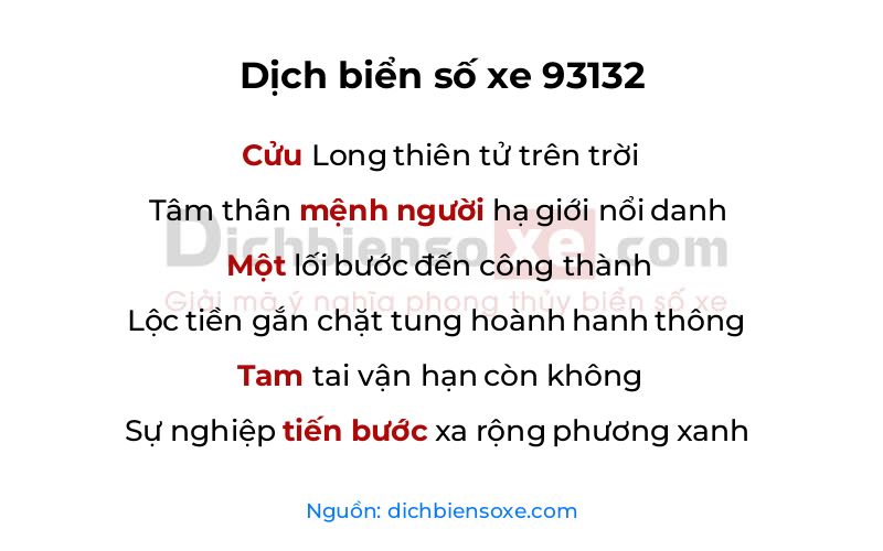 Dịch thơ biển số 93132