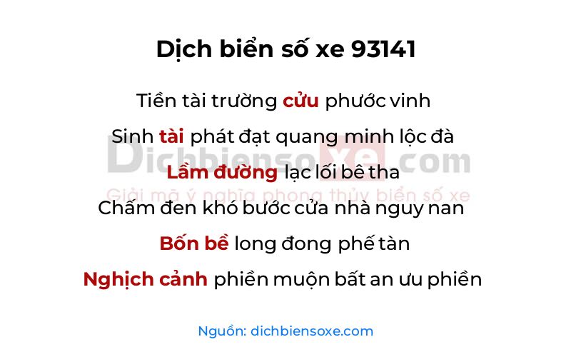 Dịch thơ biển số 93141