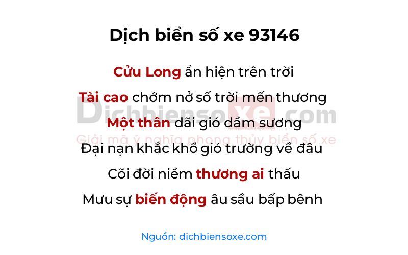 Dịch thơ biển số 93146