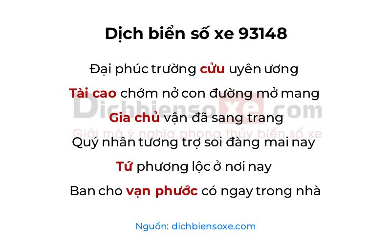Dịch thơ biển số 93148