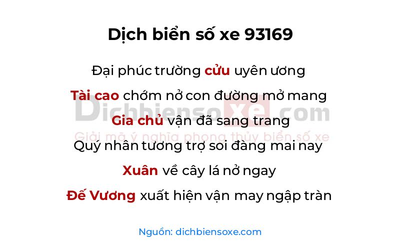 Dịch thơ biển số 93169