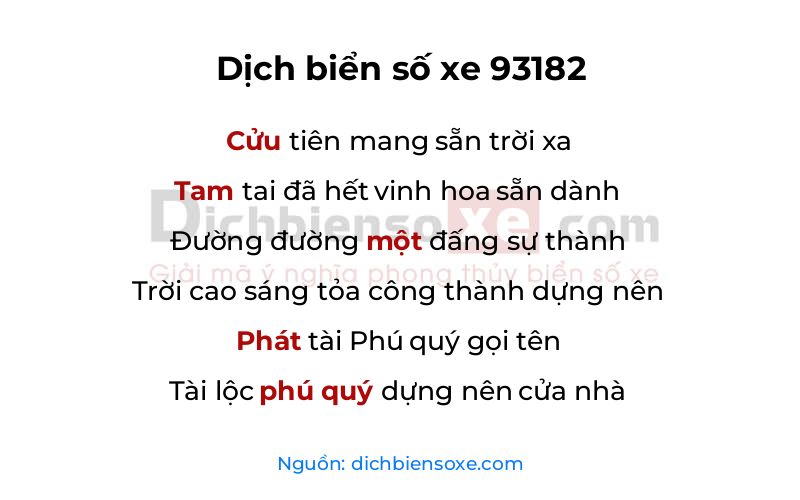 Dịch thơ biển số 93182