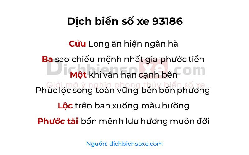 Dịch thơ biển số 93186