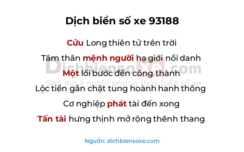 Dịch thơ biển số 93188