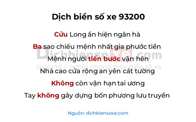 Dịch thơ biển số 93200