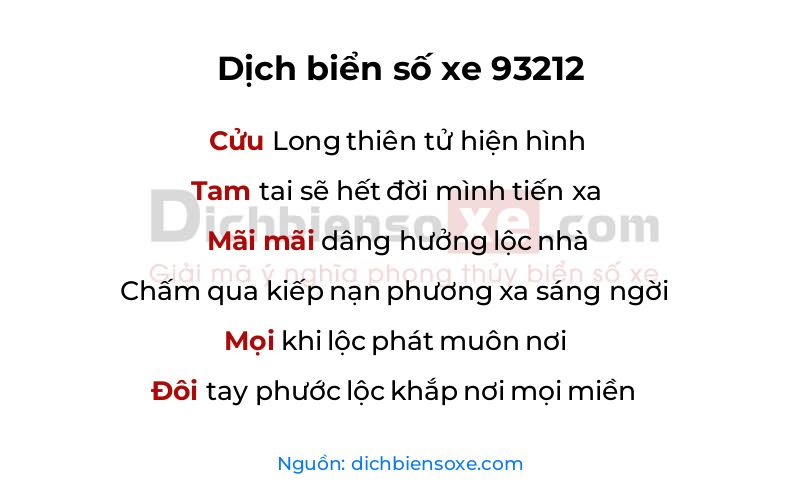 Dịch thơ biển số 93212