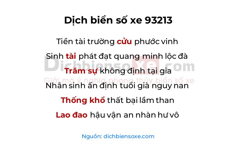 Dịch thơ biển số 93213