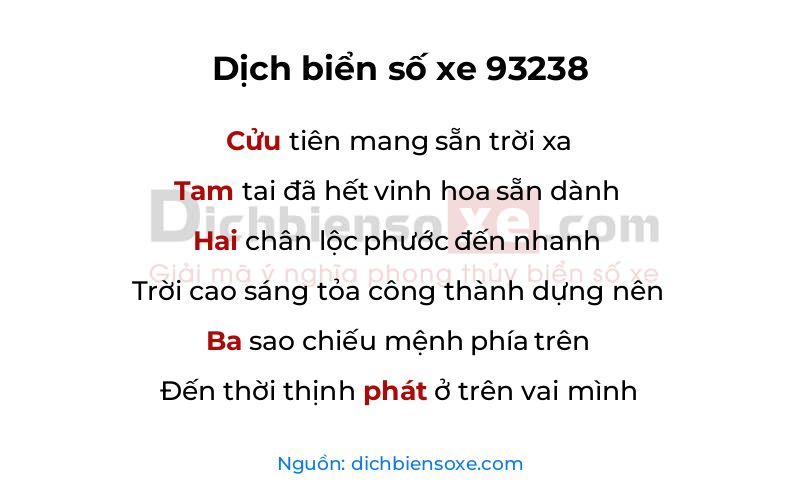 Dịch thơ biển số 93238