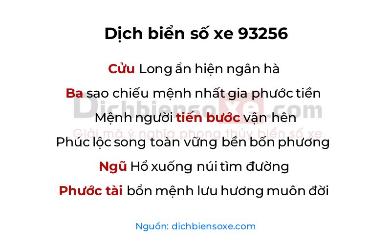 Dịch thơ biển số 93256