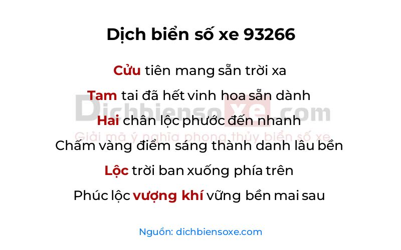 Dịch thơ biển số 93266