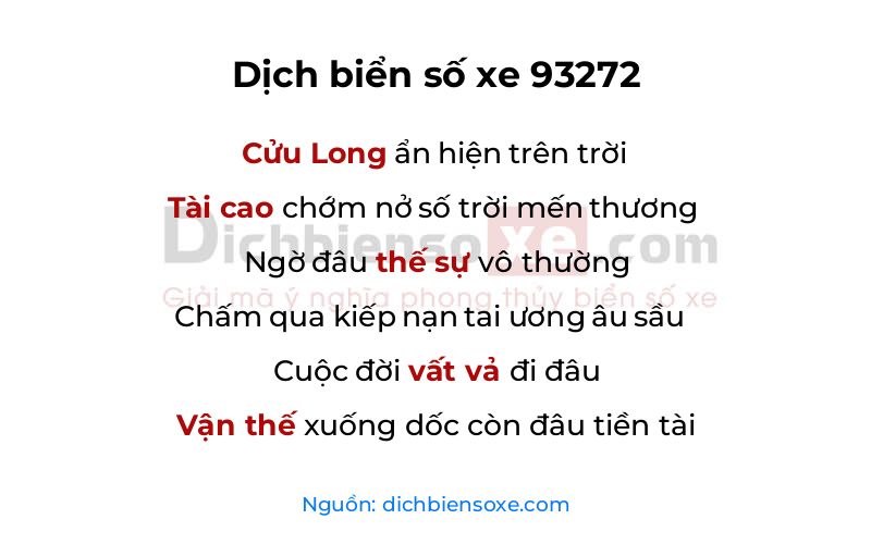 Dịch thơ biển số 93272