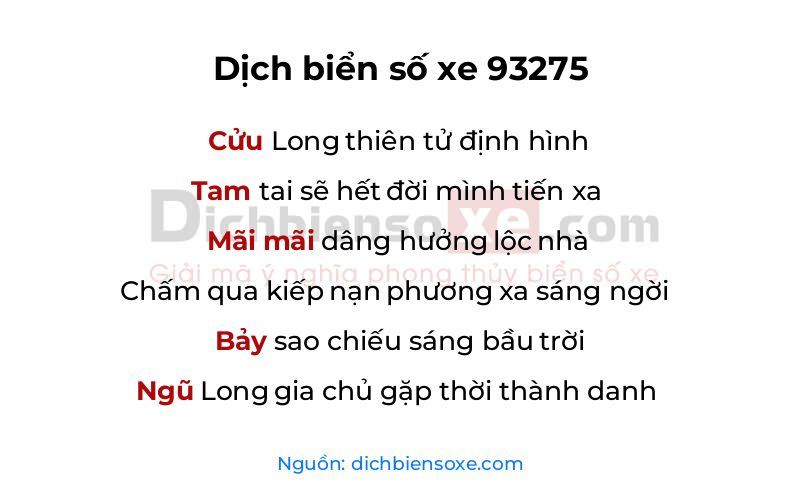 Dịch thơ biển số 93275