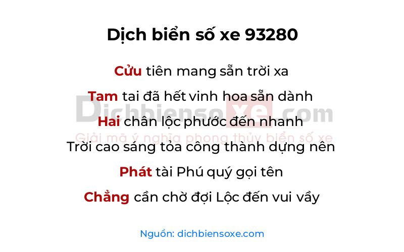 Dịch thơ biển số 93280