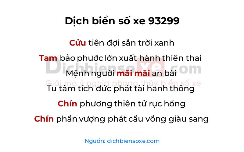 Dịch thơ biển số 93299