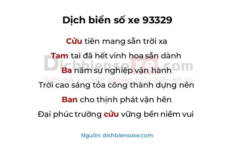 Dịch thơ biển số 93329