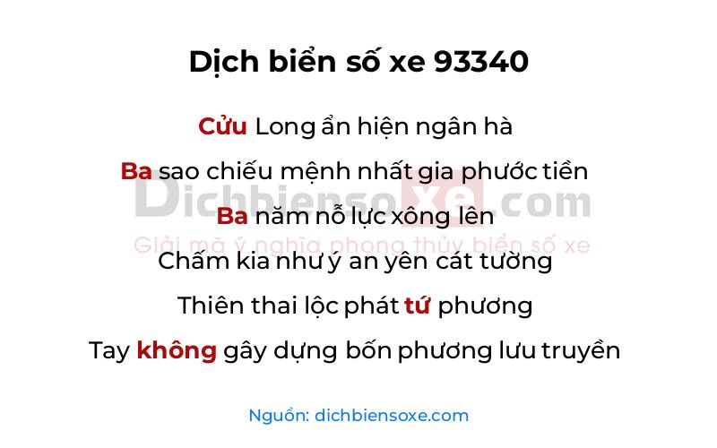 Dịch thơ biển số 93340