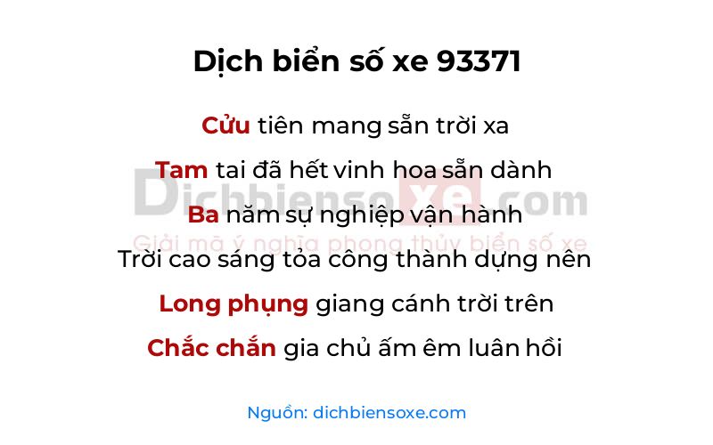 Dịch thơ biển số 93371