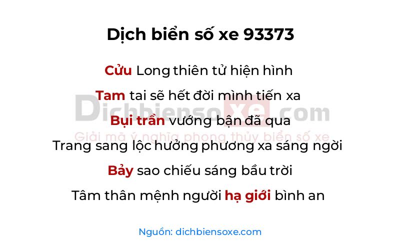 Dịch thơ biển số 93373