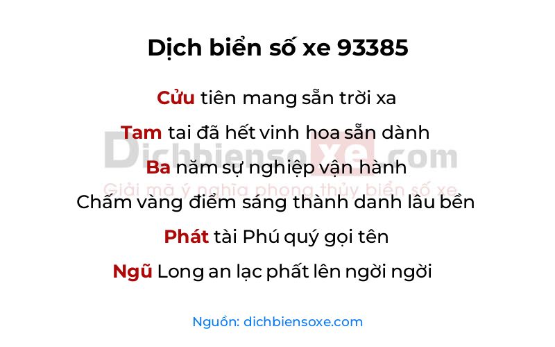 Dịch thơ biển số 93385