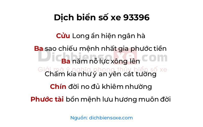 Dịch thơ biển số 93396