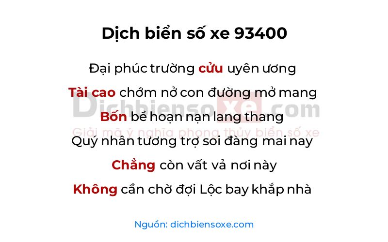Dịch thơ biển số 93400