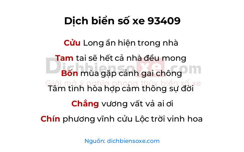 Dịch thơ biển số 93409