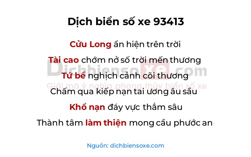 Dịch thơ biển số 93413