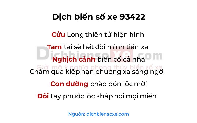 Dịch thơ biển số 93422