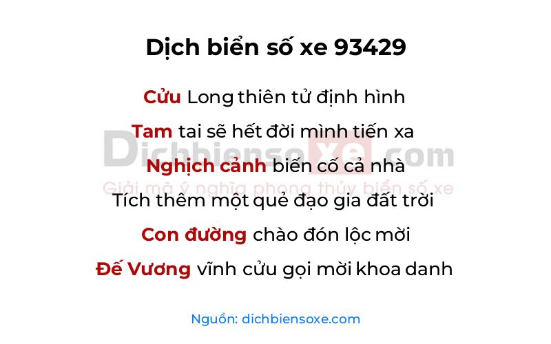 Dịch thơ biển số 93429